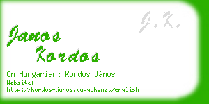 janos kordos business card