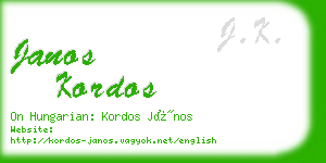 janos kordos business card